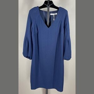 NEW Trina Turk Dress Womens 4 indigo blue Aster pencil sheath designer classic